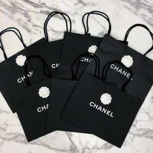 Bundle of 7 Authentic Chanel Gift Bags + Camellias